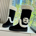 CC 2025 Snow Boot Black White Suede Wool 548930